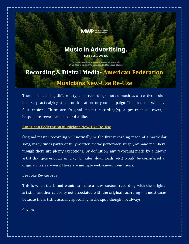 recording digital media american federation