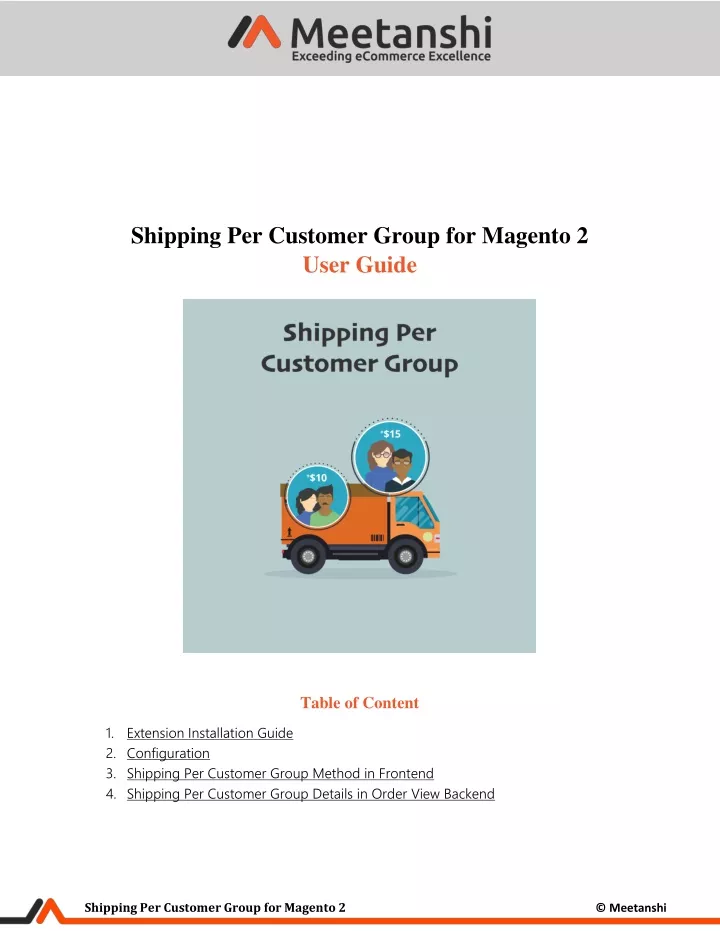 shipping per customer group for magento 2 user