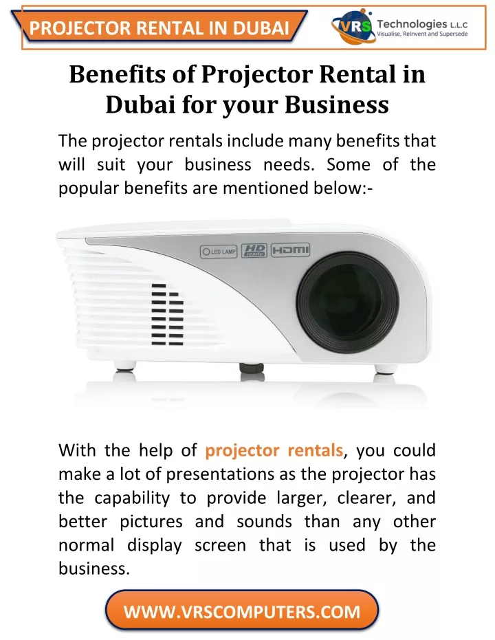 projector rental in dubai