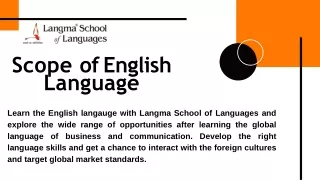 scope of english language
