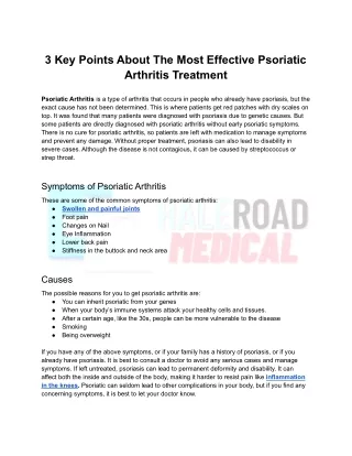 3 key points about the most effective psoriatic