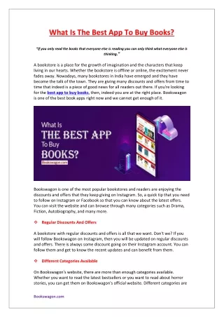 what is the best app to buy books if you only