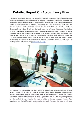detailed report on accountancy firm
