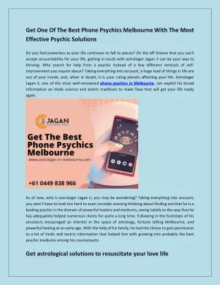 Get One Of The Best Phone Psychics Melbourne With The Most Effective Psychic Solutions