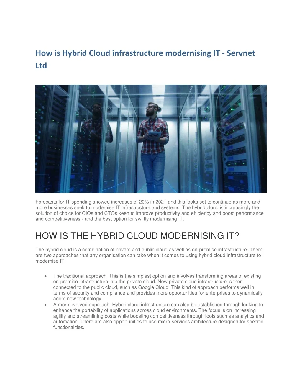 PPT - How is Hybrid Cloud infrastructure modernising IT - Servnet Ltd ...
