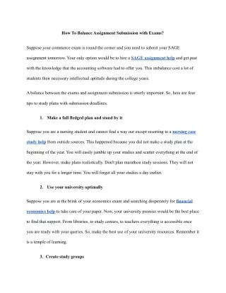 how to balance assignment submission with exams