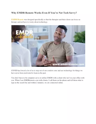 Why EMDR Remote Works Even If You’re Not Tech Savvy?