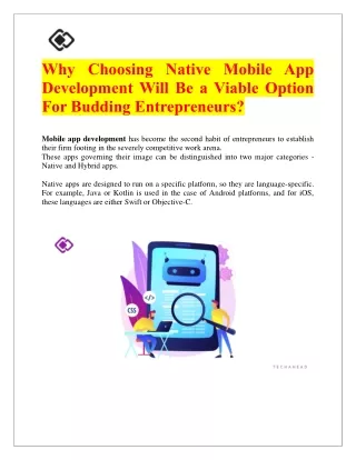 why choosing native mobile app development will