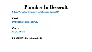 plumber in beecroft