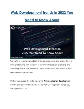 Web Development Trends in 2022 You Need to Know About