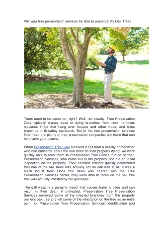 will your tree preservation services be able