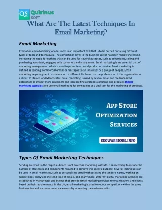 what are the latest techniques in what