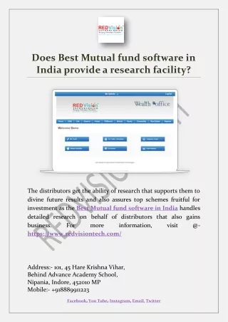 does best mutual fund software in india provide