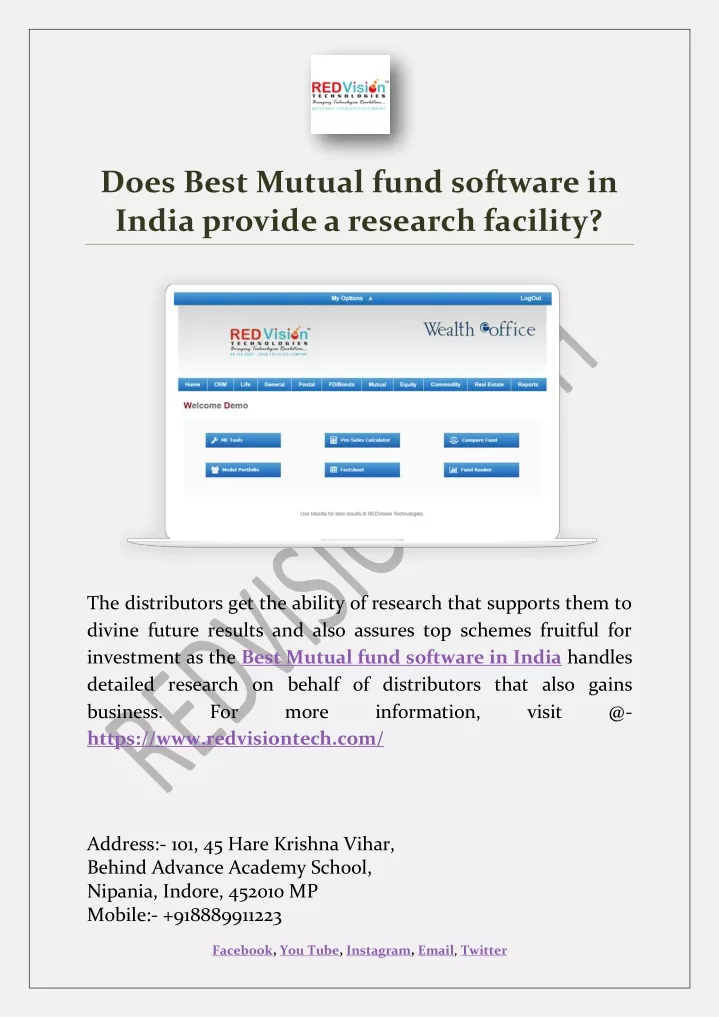 does best mutual fund software in india provide