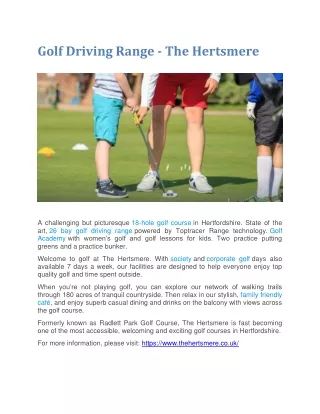 golf driving range the hertsmere
