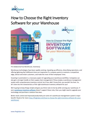 How to Choose the Right Inventory Software for your Warehouse