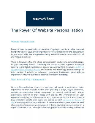 the power of website personalisation
