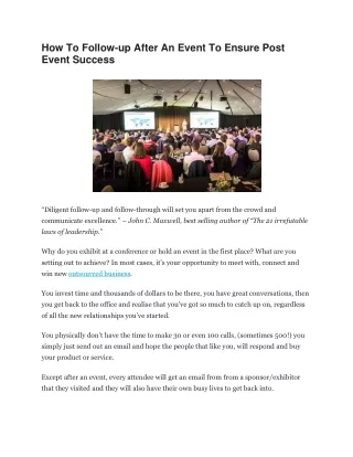 how to follow up after an event to ensure post