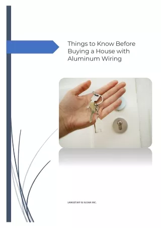 THINGS TO KNOW BEFORE BUYING A HOUSE WITH ALUMINUM WIRING