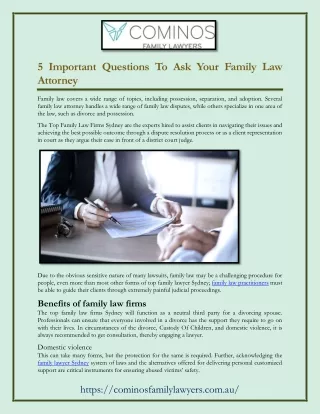 5 Important Questions To Ask Your Family Law Attorney