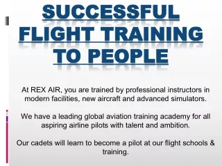 Successful Flight Training To People