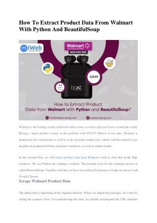 how to extract product data from walmart with