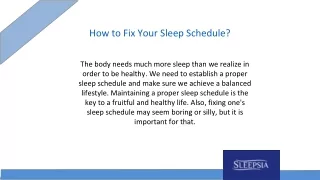 how to fix your sleep schedule