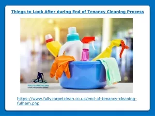 things to look after during end of tenancy
