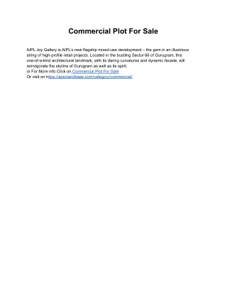 commercial plot for sale