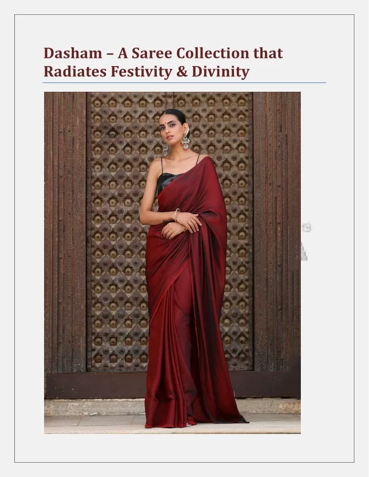 dasham a saree collection that radiates festivity