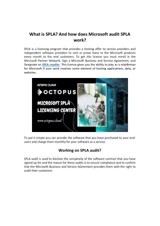 what is spla and how does microsoft audit spla