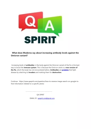 what does moderna say about increasing antibody