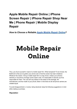 Apple Mobile Repair Online | iPhone Screen Repair | iPhone Repair Shop Near Me |