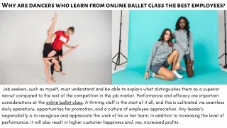 Why are dancers who learn from online ballet class the best employees Coach Me World