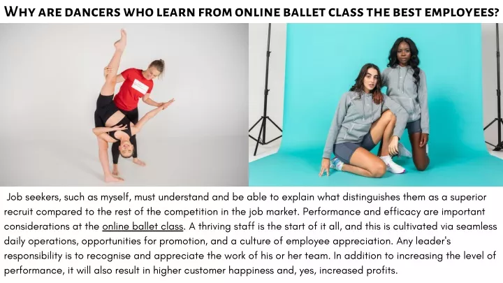 why are dancers who learn from online ballet