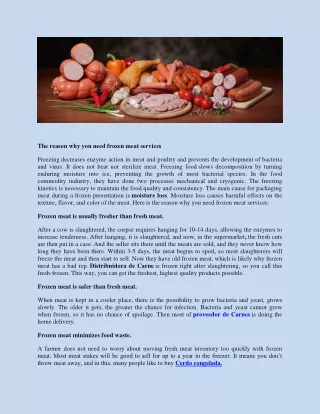 the reason why you need frozen meat services