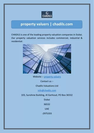 property valuers chadils com