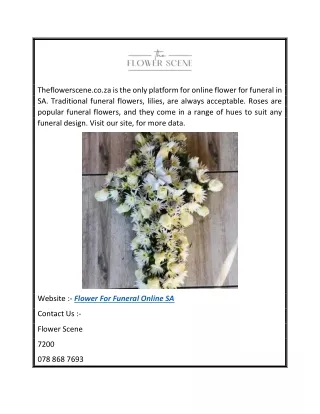 Flower for Funeral Online Sa  Theflowerscene.co.za
