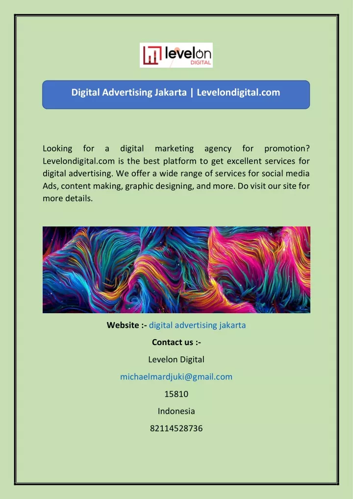 digital advertising jakarta levelondigital com