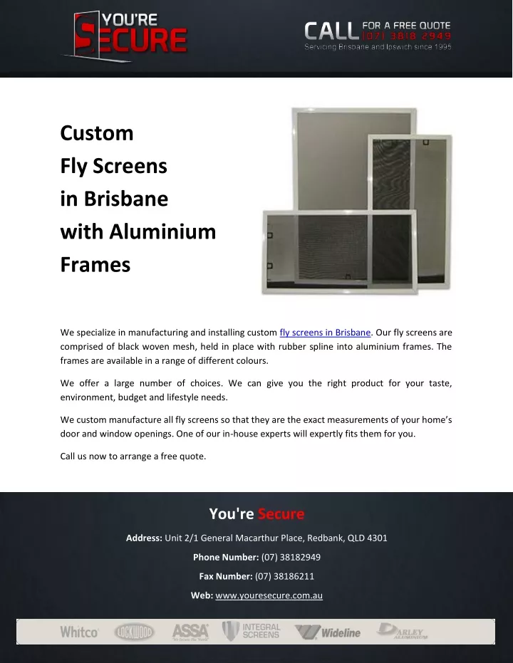 custom fly screens in brisbane with aluminium