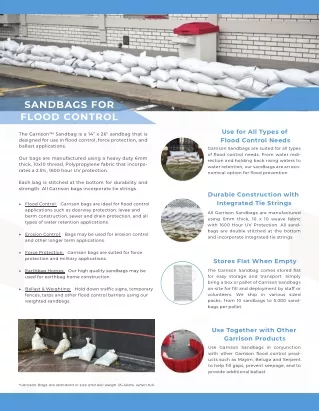 Sandbags for Flood Control & Force Protection | The Garrison™ Sandbag