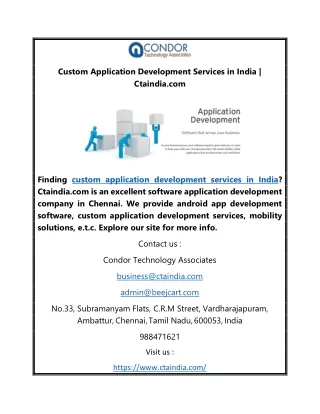 Custom Application Development Services in India | Ctaindia.com