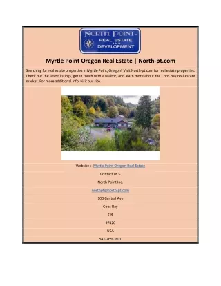 Myrtle Point Oregon Real Estate | North-pt.com