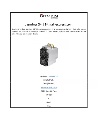 Jasminer X4 | Bitmainexpress.com