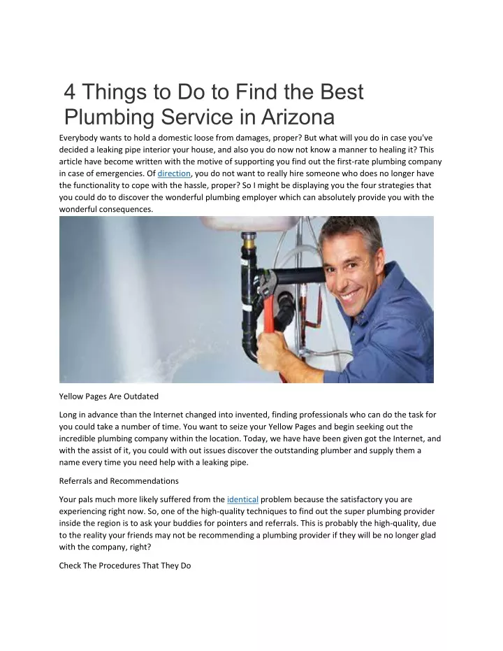 4 things to do to find the best plumbing service