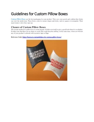 guidelines for custom pillow boxes guidelines