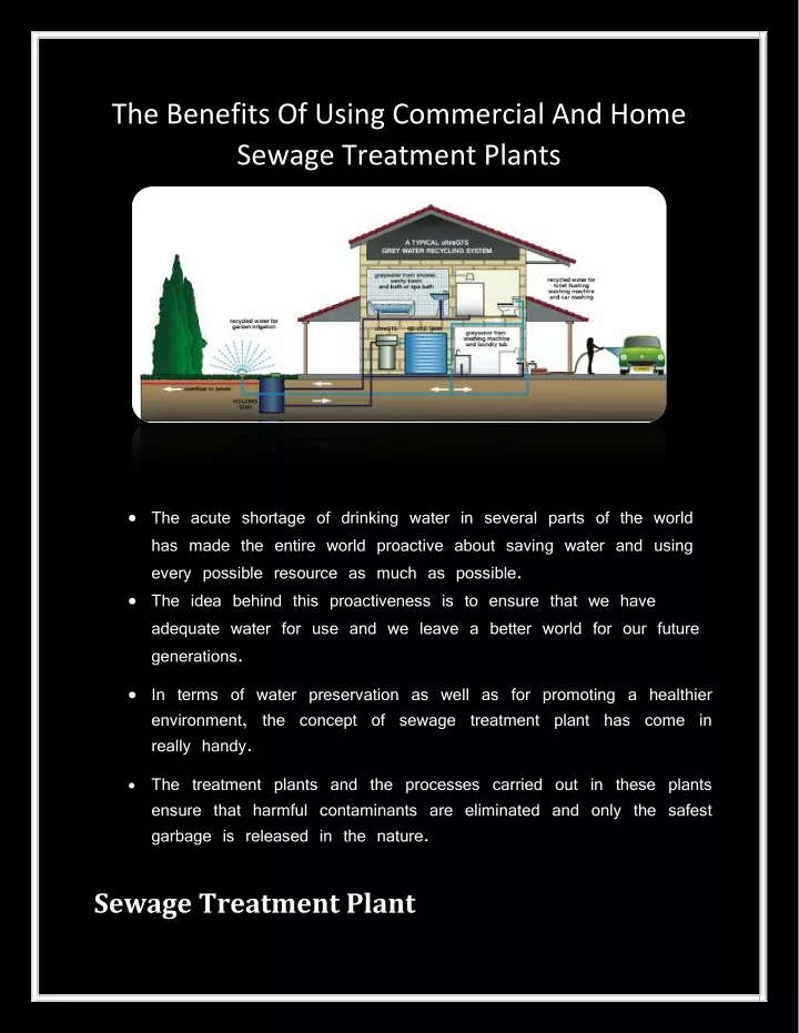 the benefits of using commercial and home sewage