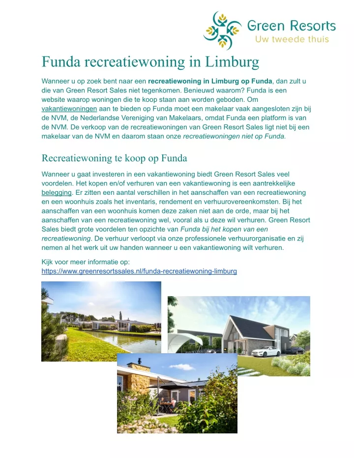 funda recreatiewoning in limburg