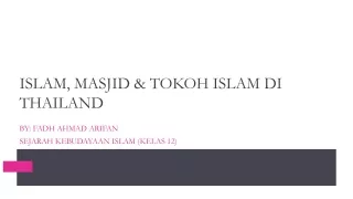 Islam, Masjid dan Tokoh Muslim di Thailand