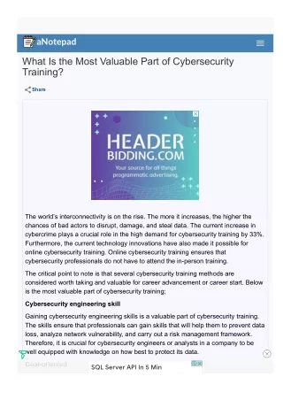 What Is the Most Valuable Part of Cybersecurity Training?